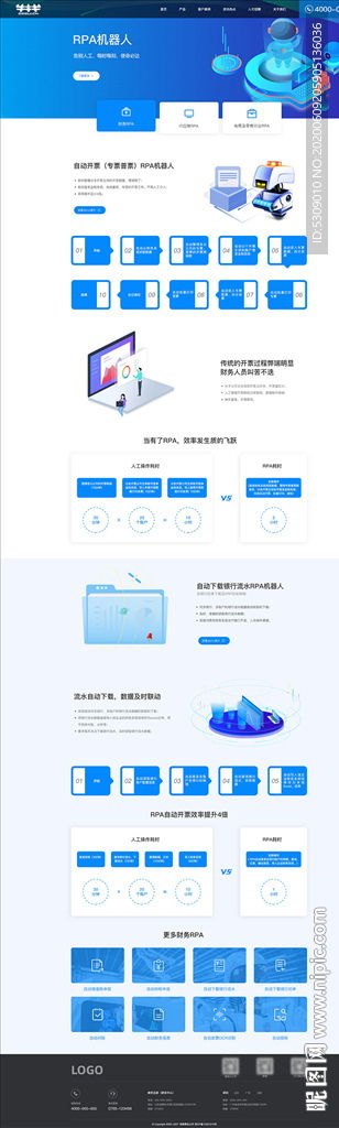 藍色科技營銷推廣落地頁設計 PSD分層素材與信息系統集成服務解析